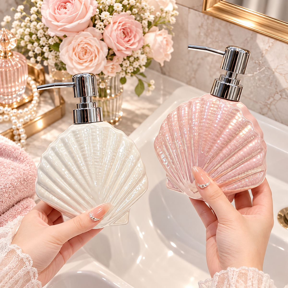 Pearl Shell Soap Dispenser